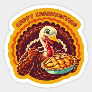Happy Thanksgiving Turkey retro Sticker
